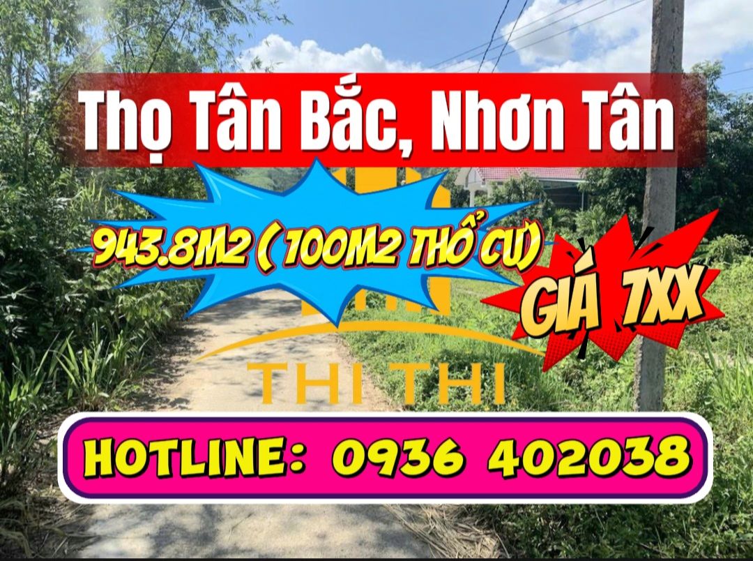CHỦ CẦN SANG NHƯỢNG LÔ ĐẤT VƯỜN 943.8M2 TẠI THỌ TÂN BẮC, NHƠN TÂN, AN NHƠN ( NAY LÀ GIA LAI)